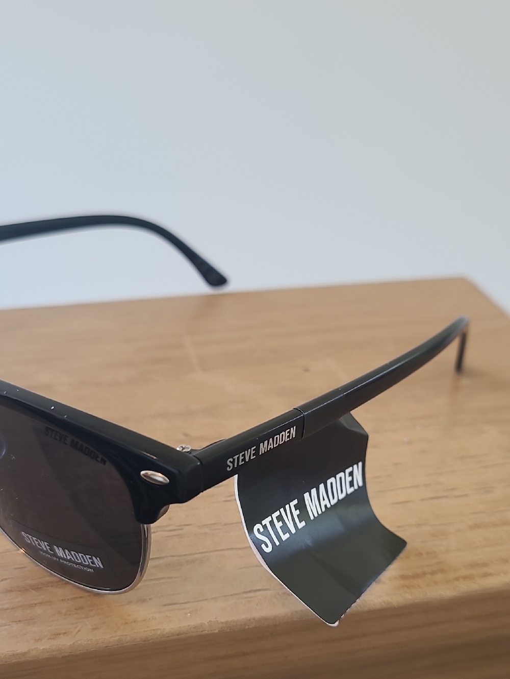 Steve Madden Black and Silver Semi-Rim Sunglasses - Picture 2 of 5
